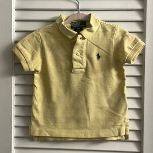 Polo RL Classic Pique Polo In Yellow w/Blue Pony. Size 9M. Great Condition!